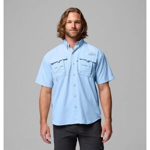 Columbia PFG Bahama II Fishing Shirt Mens XXL Blue Short Sleeve Button Up Vent